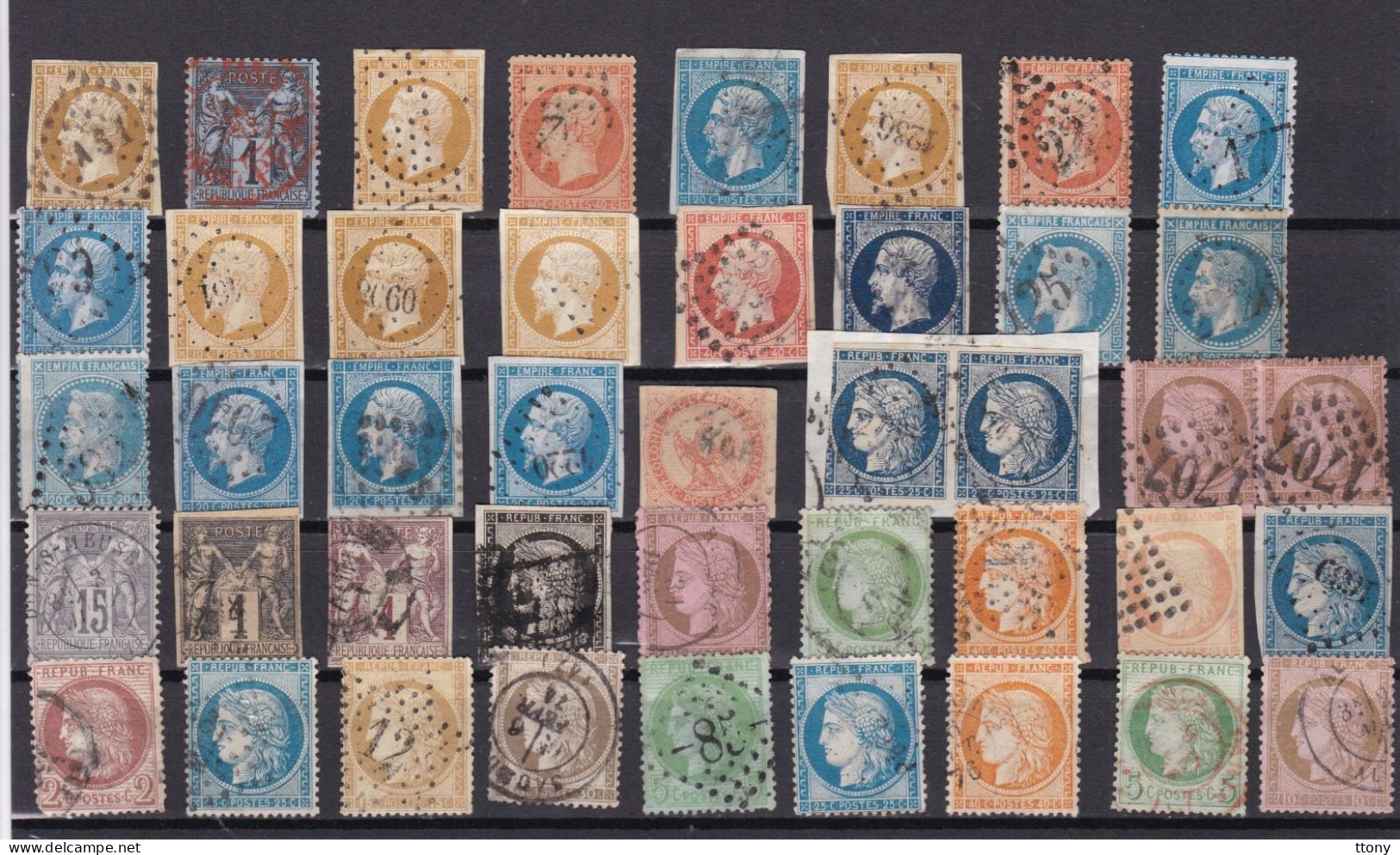 43   Timbres   Oblitérés Type Cérès  Napoléon III Et  Sage - Autres & Non Classés