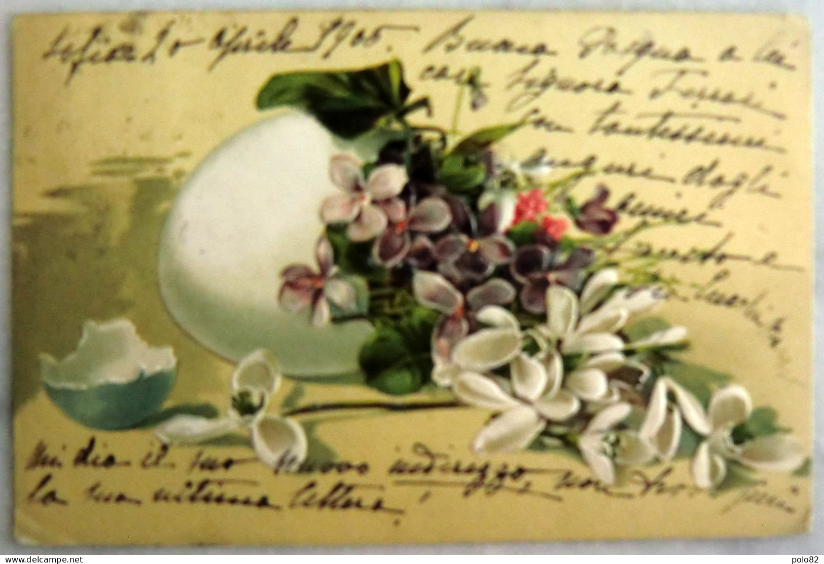Alte Ostern-Glückwunschkarte / Präge Postkarte - Bulgarien, Gelaufen 1905 Von Sofia Nach München - Bulgaria