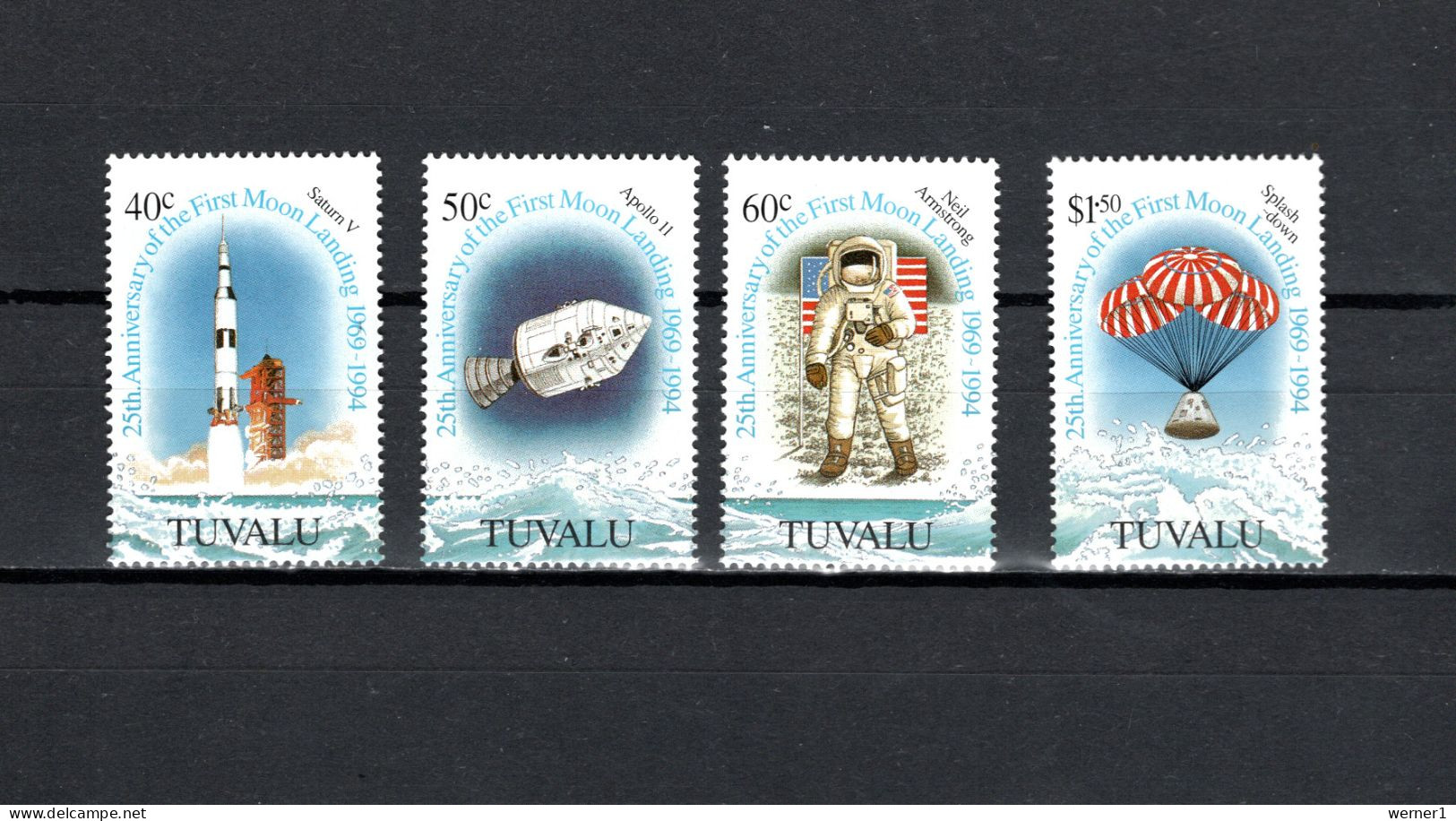 Tuvalu 1994 Space, 25th Anniversary Of Apollo 11 Moonlanding Set Of 4 MNH - Oceanië