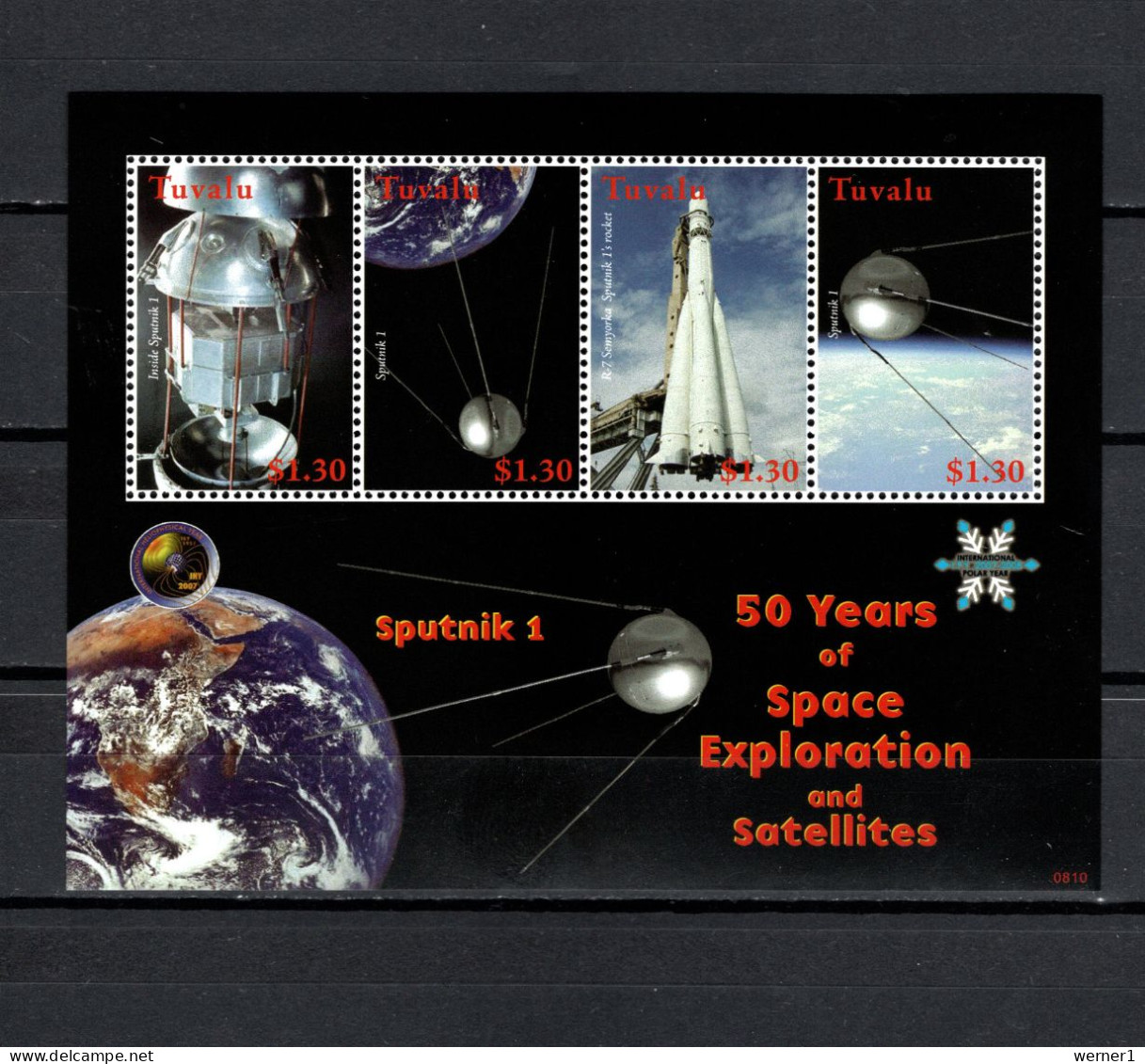 Tuvalu 2008 Space Exploration 50th Anniversary Sheetlet MNH - Oceania