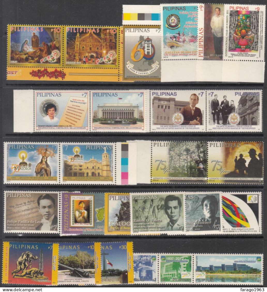 2012 Philippines Collection Of 25 Different MNH - Philippines