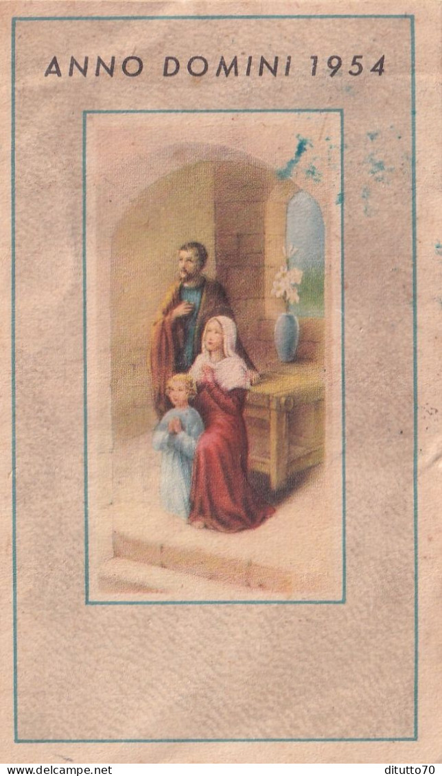 Calendarietto - Anno Domini - Giuseppe - Maria - Gesù - Anno 1954 - Formato Piccolo : 1941-60