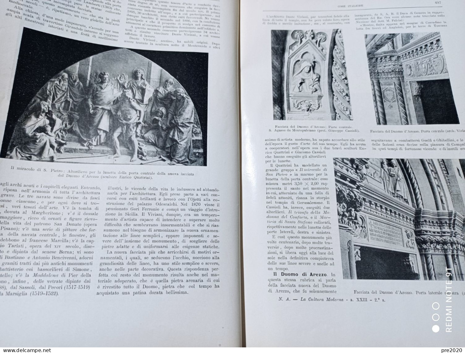 LA CULTURA MODERNA 1914 I CANDELIERI SASSARI RIMINI DUOMO DI AREZZO