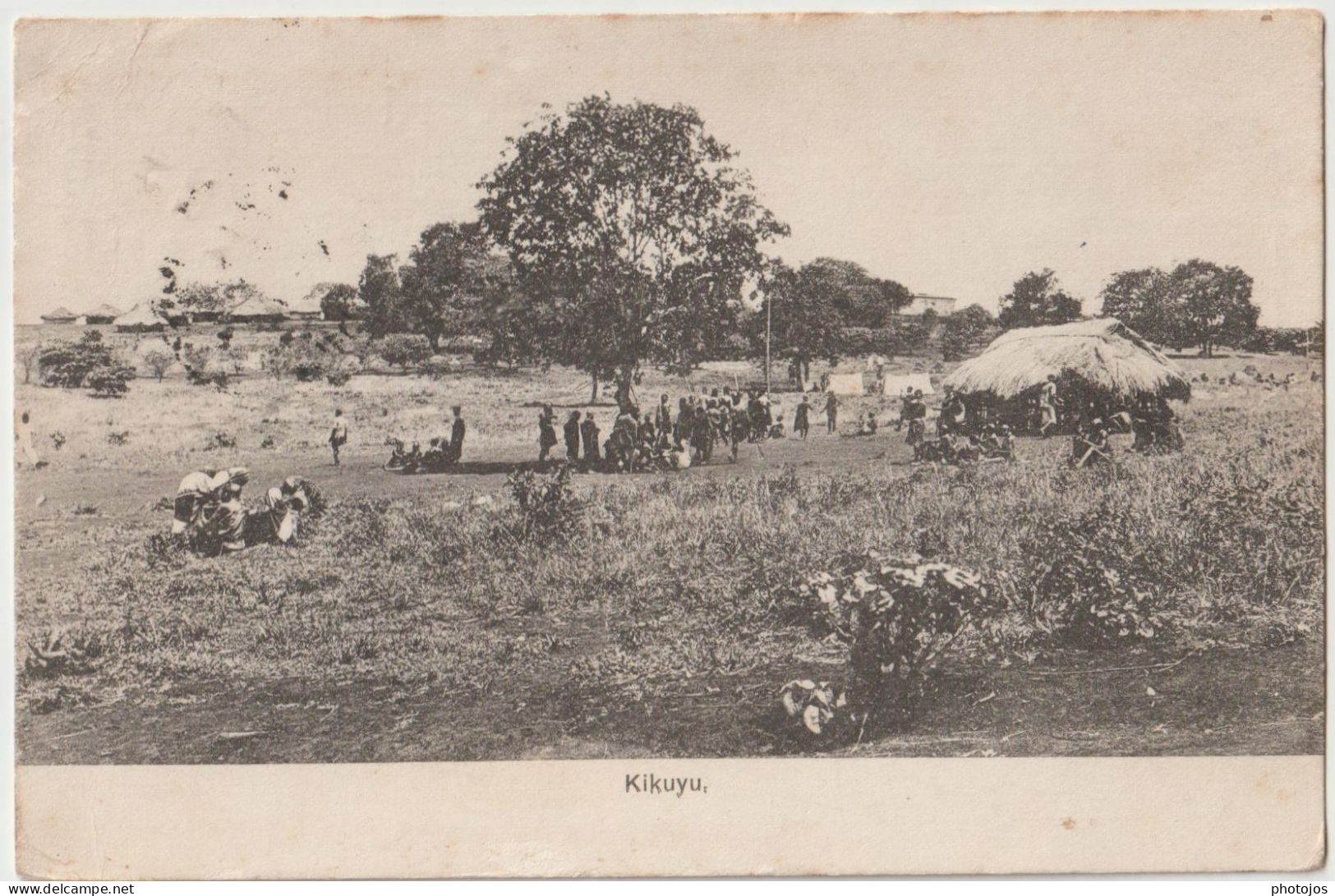 Post Card Kikuyu (Kenya) Native Huts In The Countryside   Circulated 1914 - Kenya