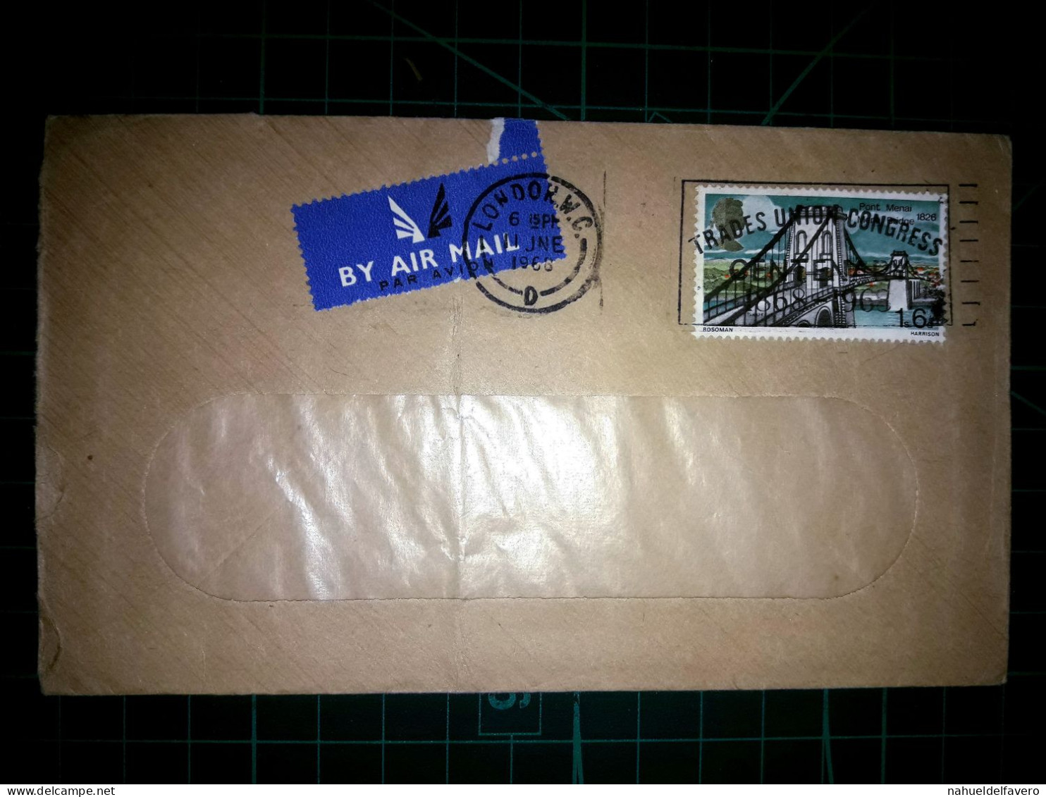 ANGLETERRE, Enveloppe Distribuée Par Avion, Oblitérée Par La Poste De Londres W.C. En 1968 Avec Cachet Spécial.. - Usati