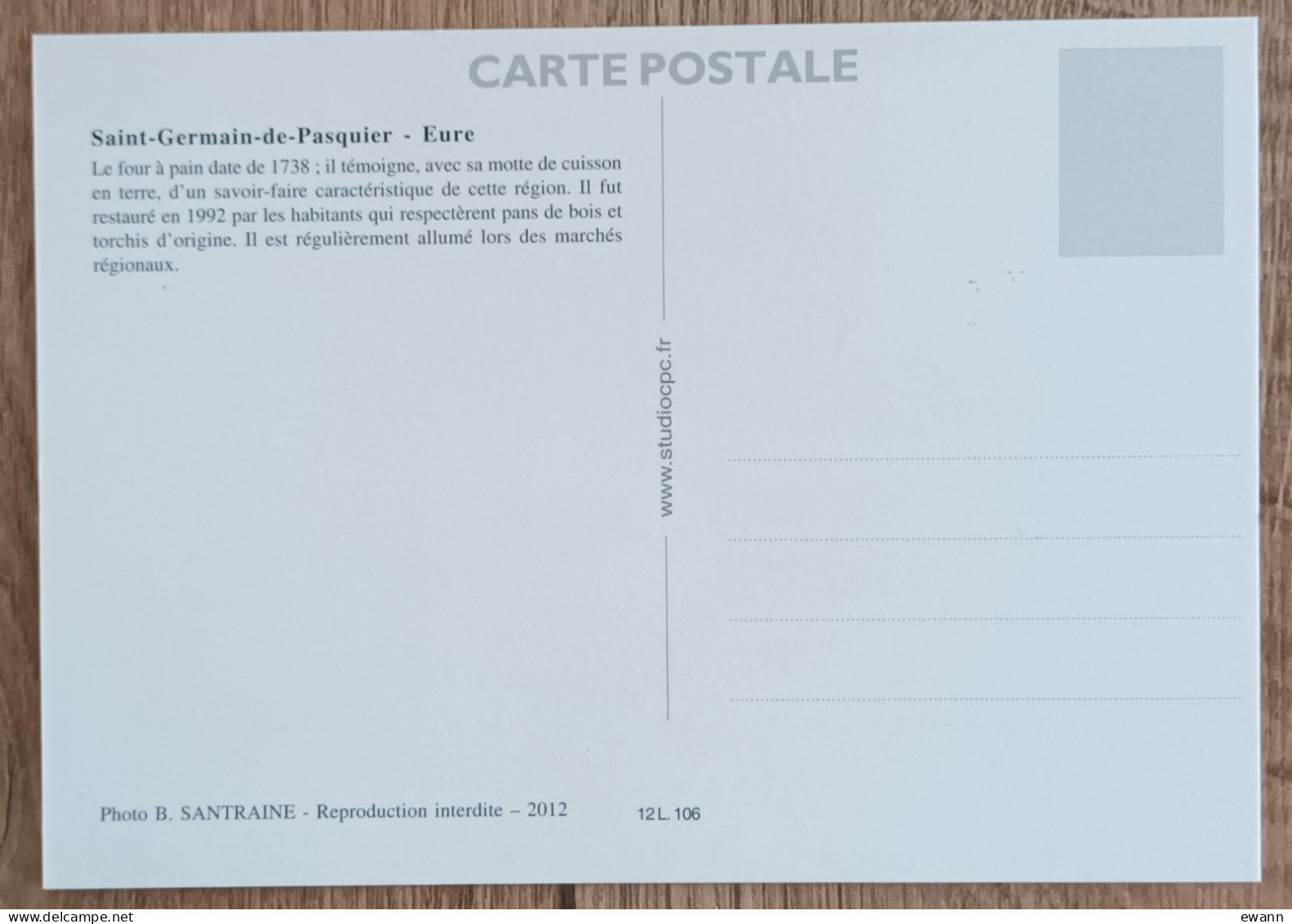 Montimbramoi - Haute Normandie Comme J'aime - SAINT GERMAIN DE PASQUIER - 2012 - Briefe U. Dokumente