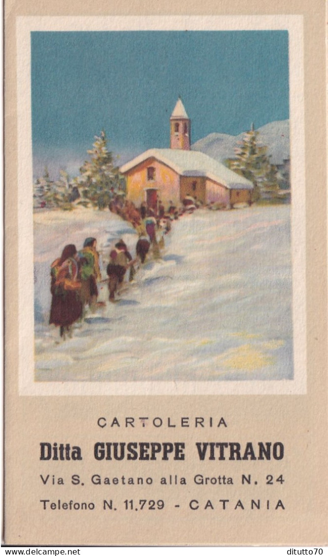 Calendarietto - Cartoleria - Ditta Giuseppe Vitrano -  Catania - Anno 1954 - Petit Format : 1941-60