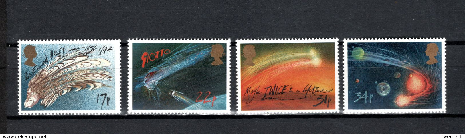 UK England, Great Britain 1986 Space, Halley's Comet Set Of 4 MNH - Europa