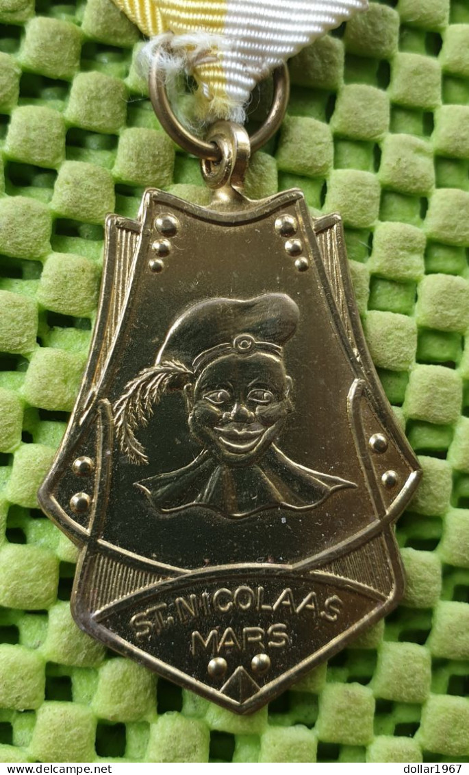 Medaile   : Zwarte Piet , Sint Nicolaas Mars , Saint Nicholas .-  Original Foto  !!  Medallion  Dutch - Sonstige & Ohne Zuordnung