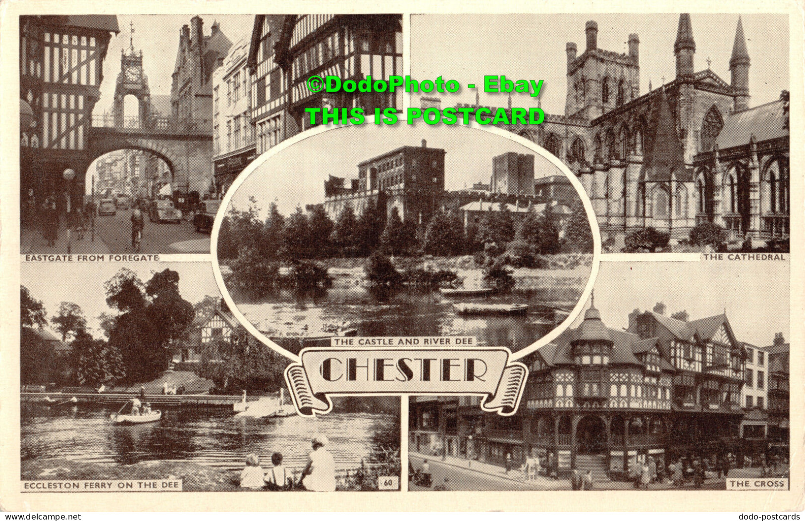 R381616 Chester. The Castle And The River Dee. The Cathedral. The Cross. Multi V - Welt