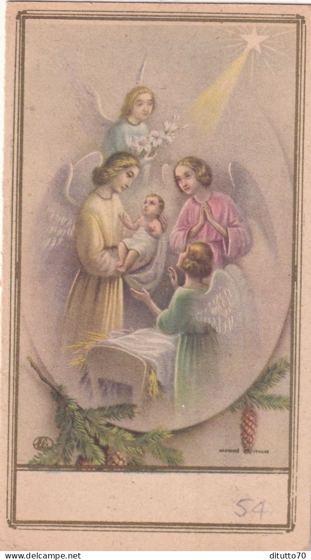 Calendarietto - Gesù Bambino Con Angeli - Anno 1954 - Kleinformat : 1941-60