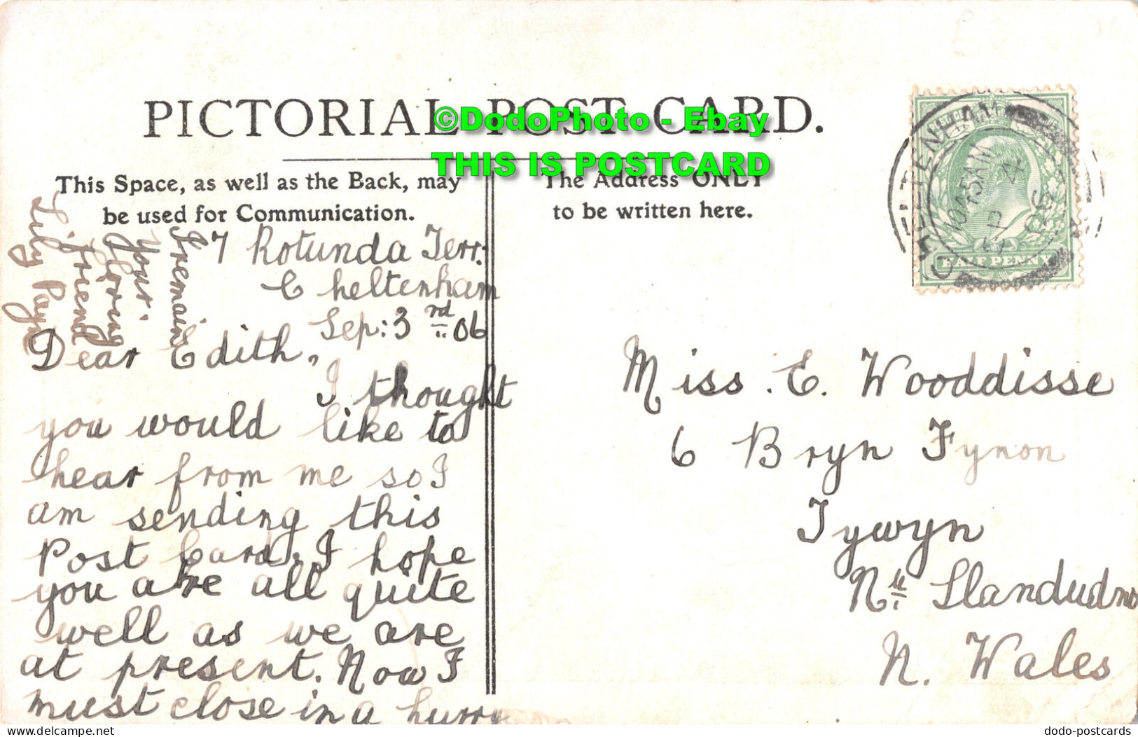 R381648 Cheltenham. Gents College. Pictorial Post Card. 1906 - Welt