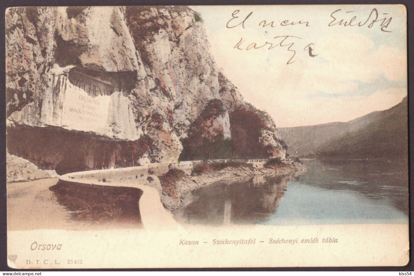 RO 33 - 22853 ORSOVA, Danube Kazan, Romania - Old Postcard, Censor - Used - Rumänien