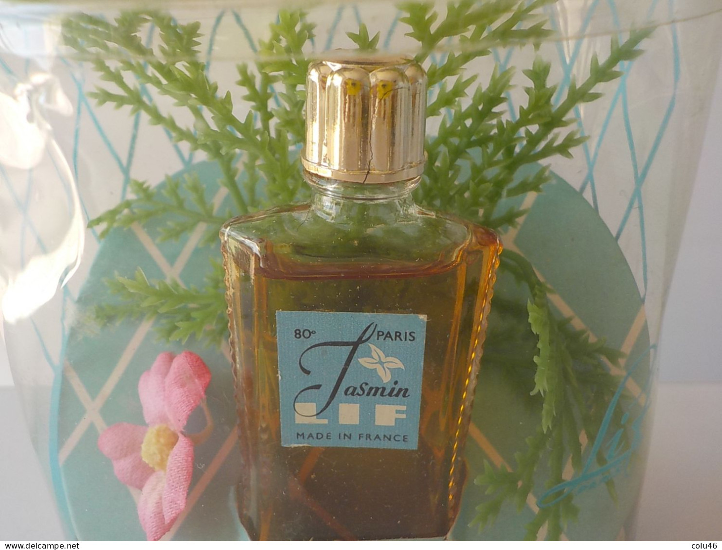 Ancienne Miniature De Parfum Dans Boîte Transparente Avec Fleur Végétation Jasmin De Lif France - Mignon Di Profumo (con Box)