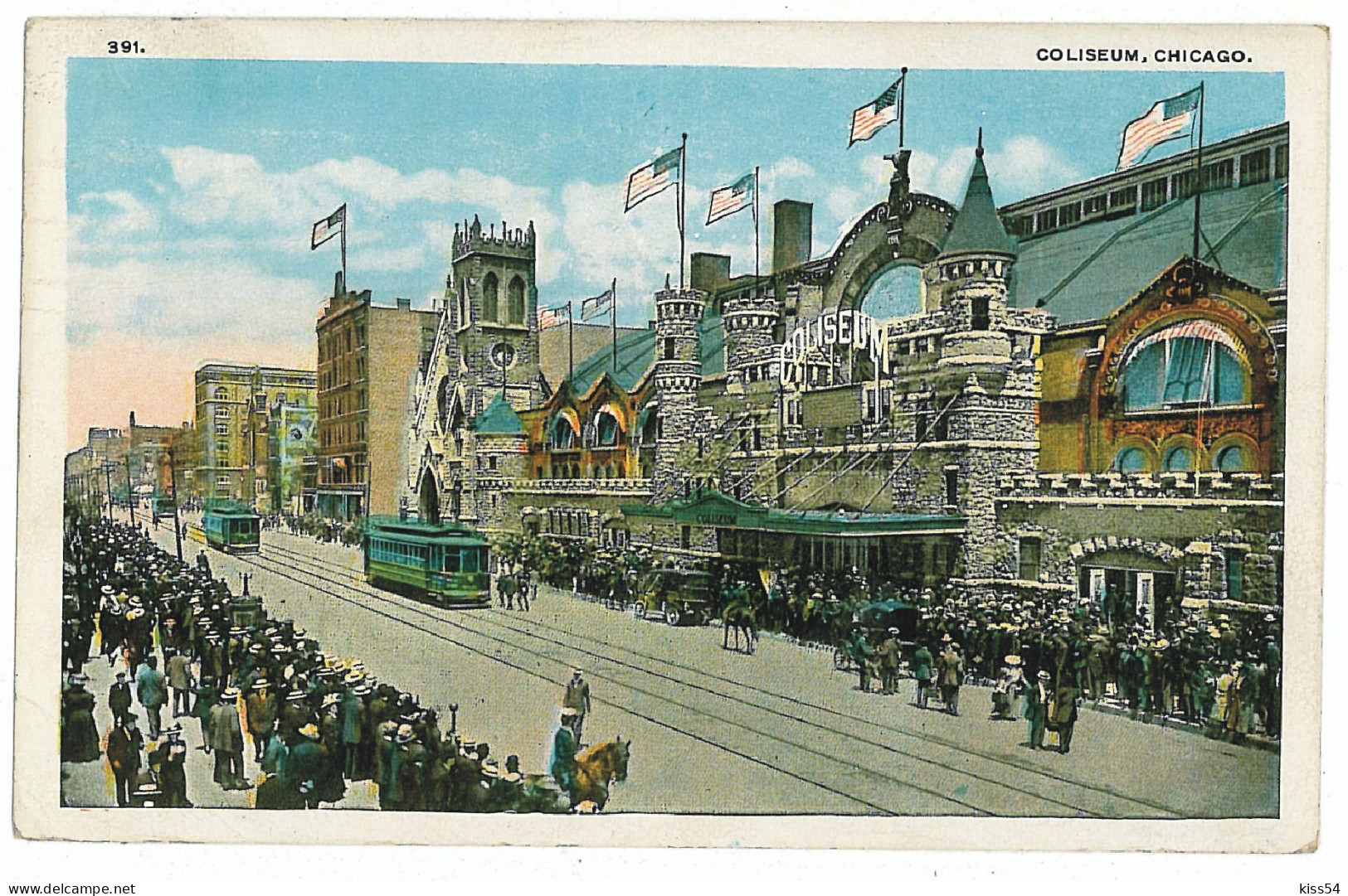 US 24 - 6082 CHICAGO, USA, Coliseum, Tramway - Old Postcard - Used - 1920 - Chicago
