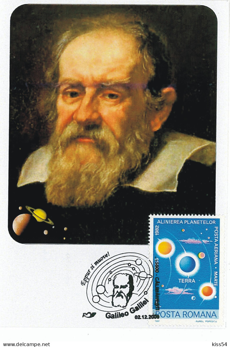 MAX 45 - 193 Galileo GALLIEI, Astronomy, Romania - Maximum Card - 2009 - Astronomy