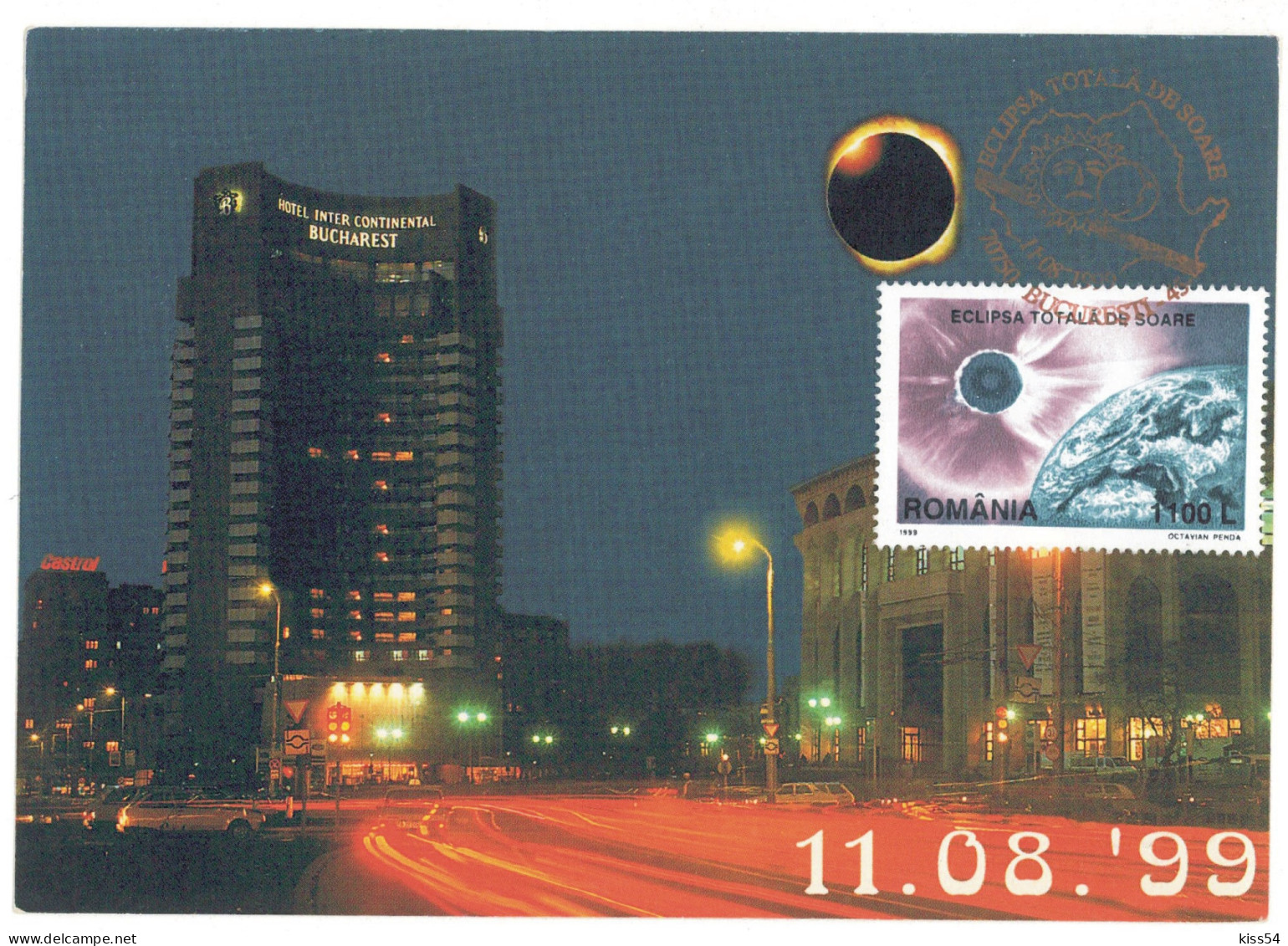 MAX 45 - 339 TOTAL ECLIPSE, Astrology, Romania - Maximum Card - 1999 - Astrología