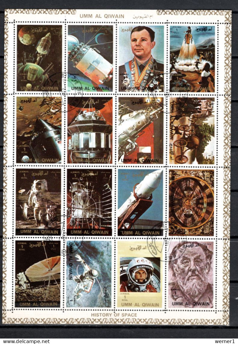 Umm Al Qiwain 1972 Space History Sheetlet Great Size CTO - Asia