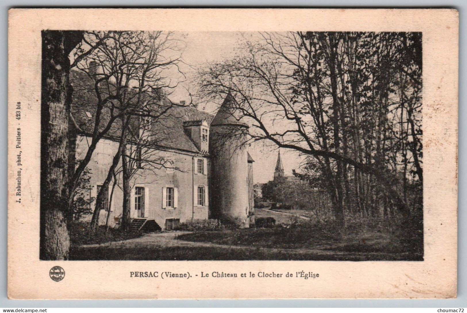(86) 617, Persac, J Robuchon Phot 423 Bis, Le Château Et Le Clocher De L'Eglise - Autres & Non Classés