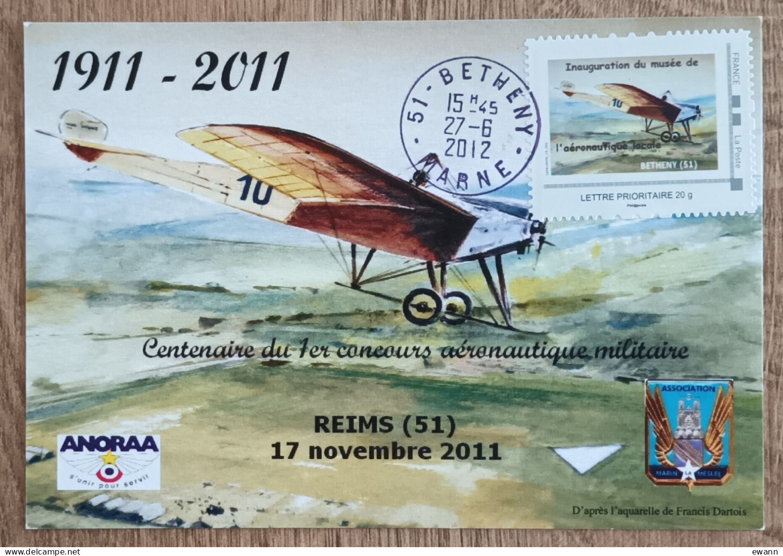 Montimbramoi - INAUGURATION DU MUSEE DE L'AERONAUTIQUE LOCALE - Bétheny - 2012 - Storia Postale