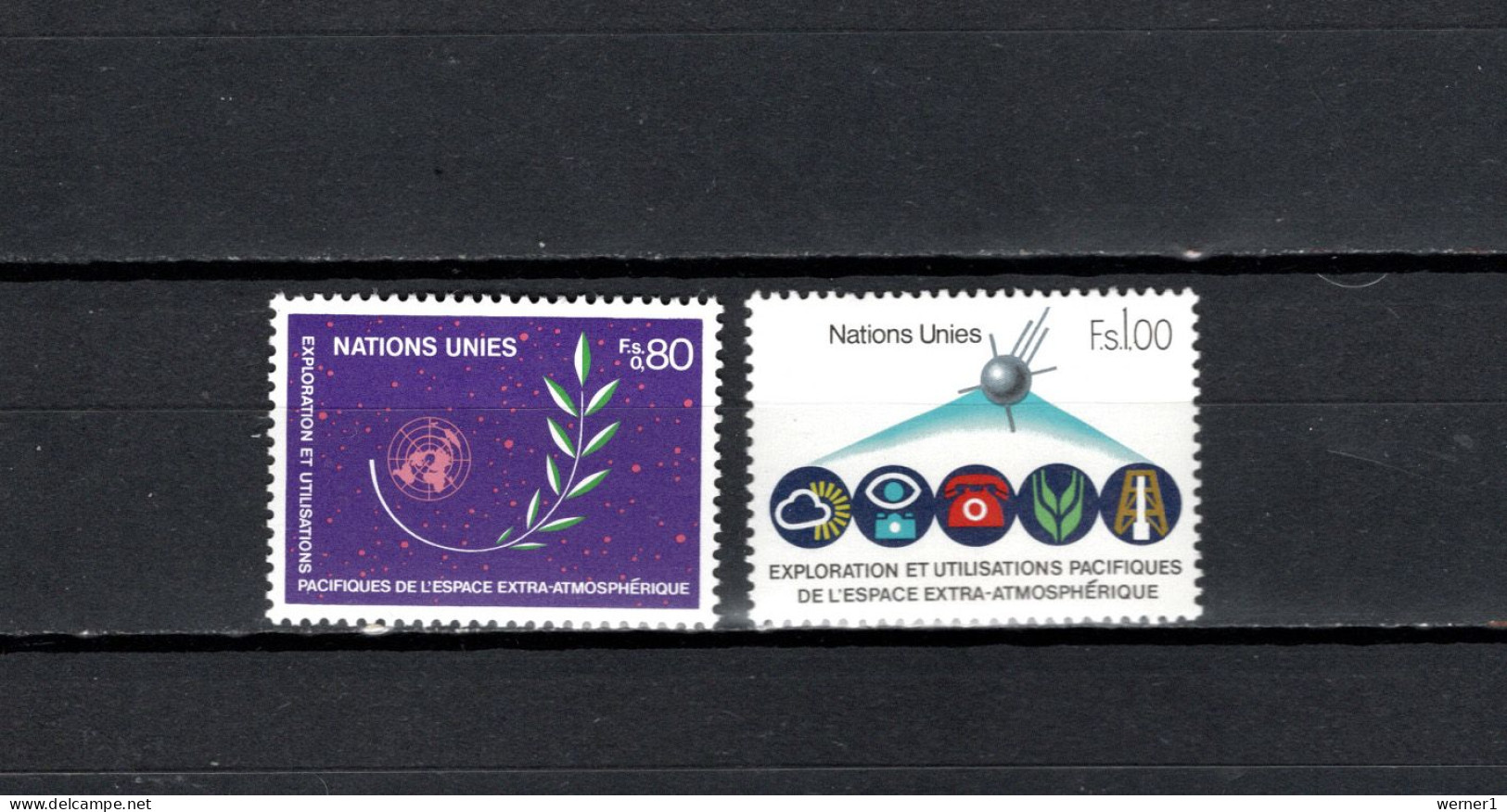 UN United Nations Geneva 1982 Space, UNISPACE Conference Set Of 2 MNH - Europa