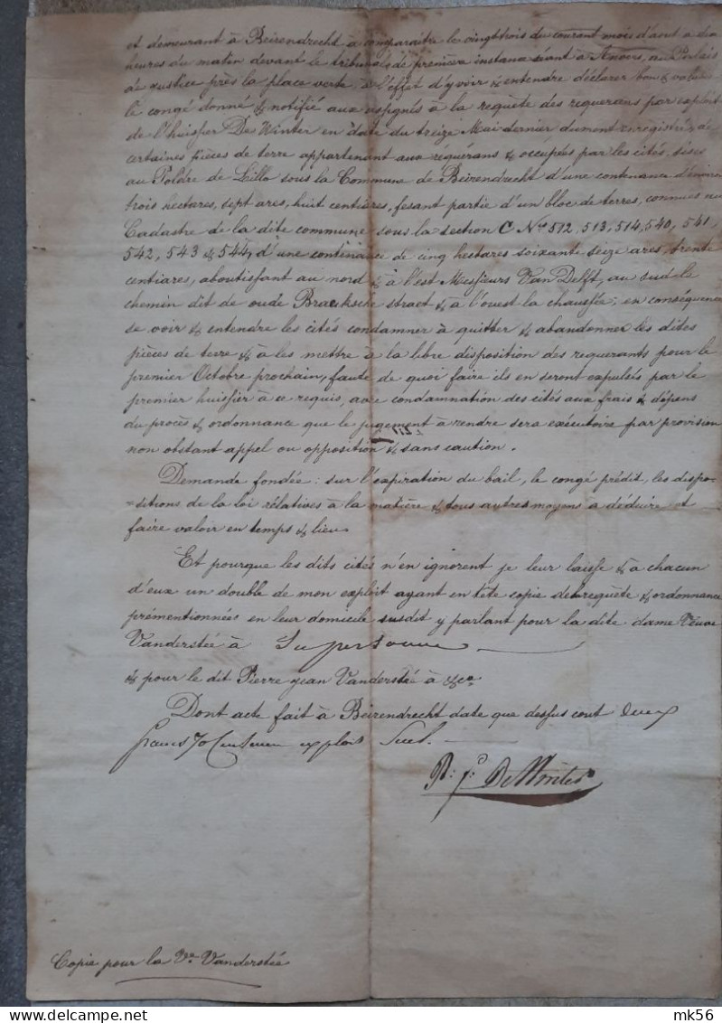 1850-8-10       Arrêt Du Tribunal De Première Instance à Anvers - Manuscrits