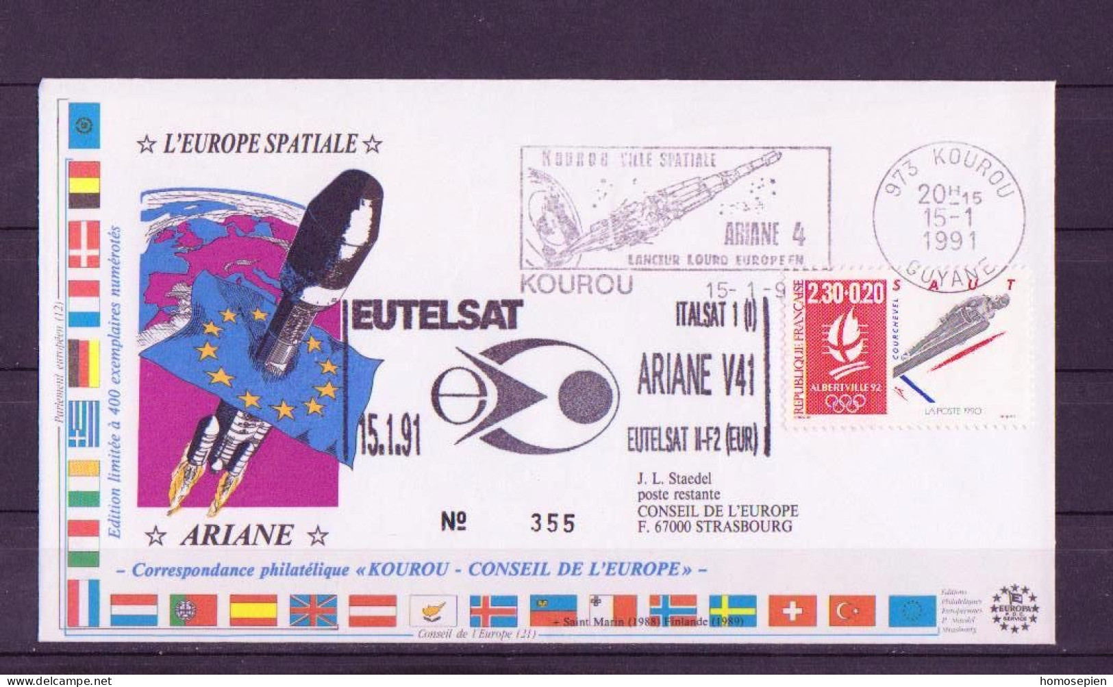 Espace 1991 01 16 - CE - Ariane V41 - Europe