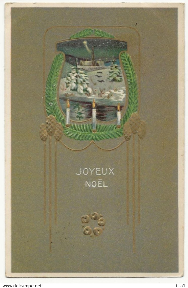 567 - Joyeux Noël -Paysage  " En Relief" - Autres & Non Classés