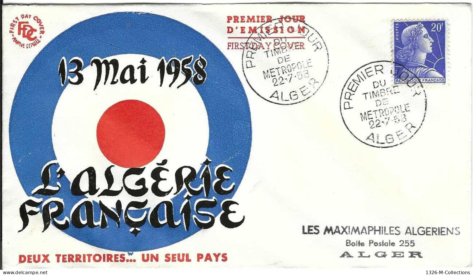 Envellope ALGERIE 1e Jour N° 349 Ceres - Algeria (1962-...)