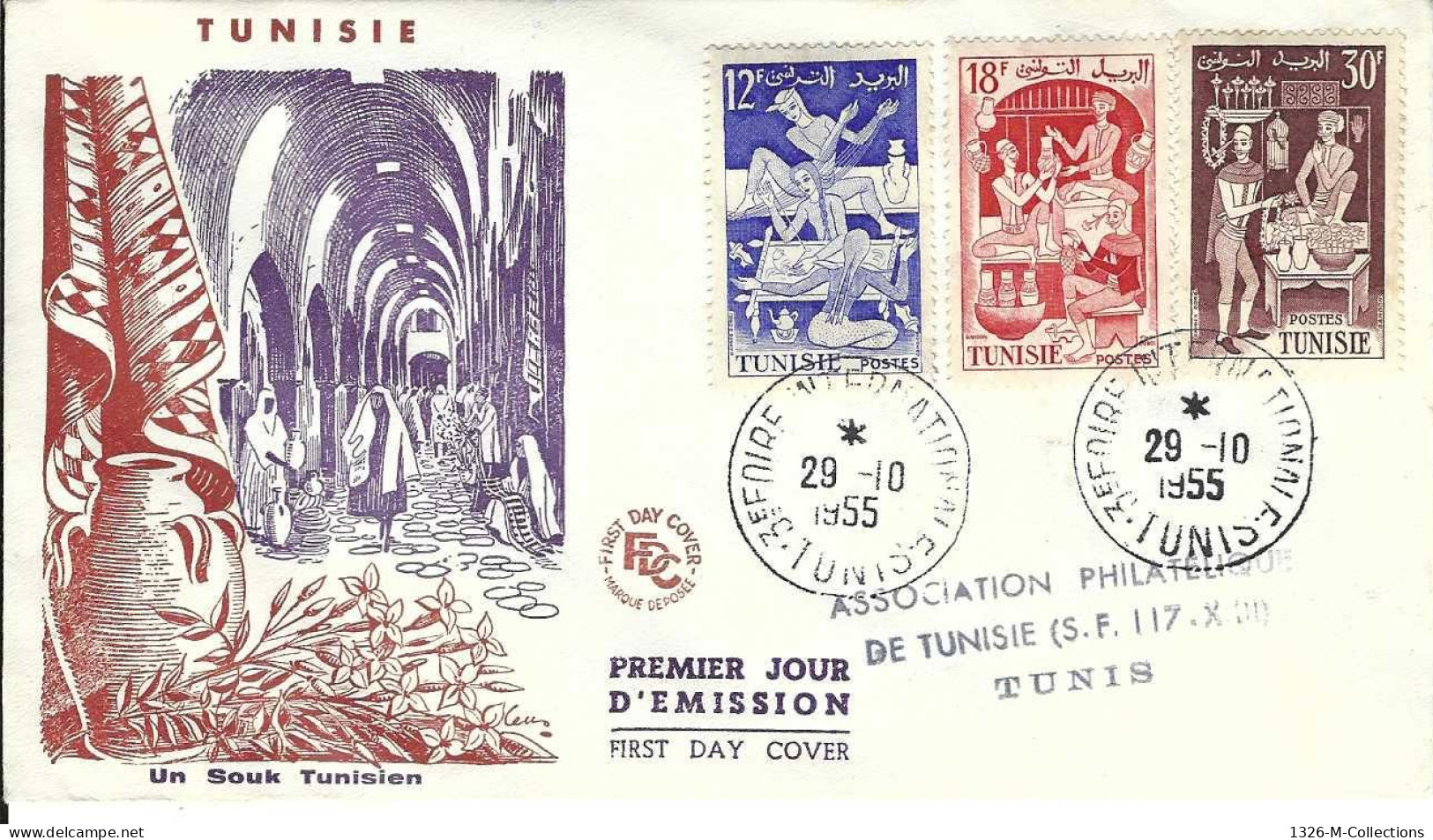 Envellope TUNISIE 1e Jour N° 397 - 399 - 401 Ceres - Tunesien (1956-...)