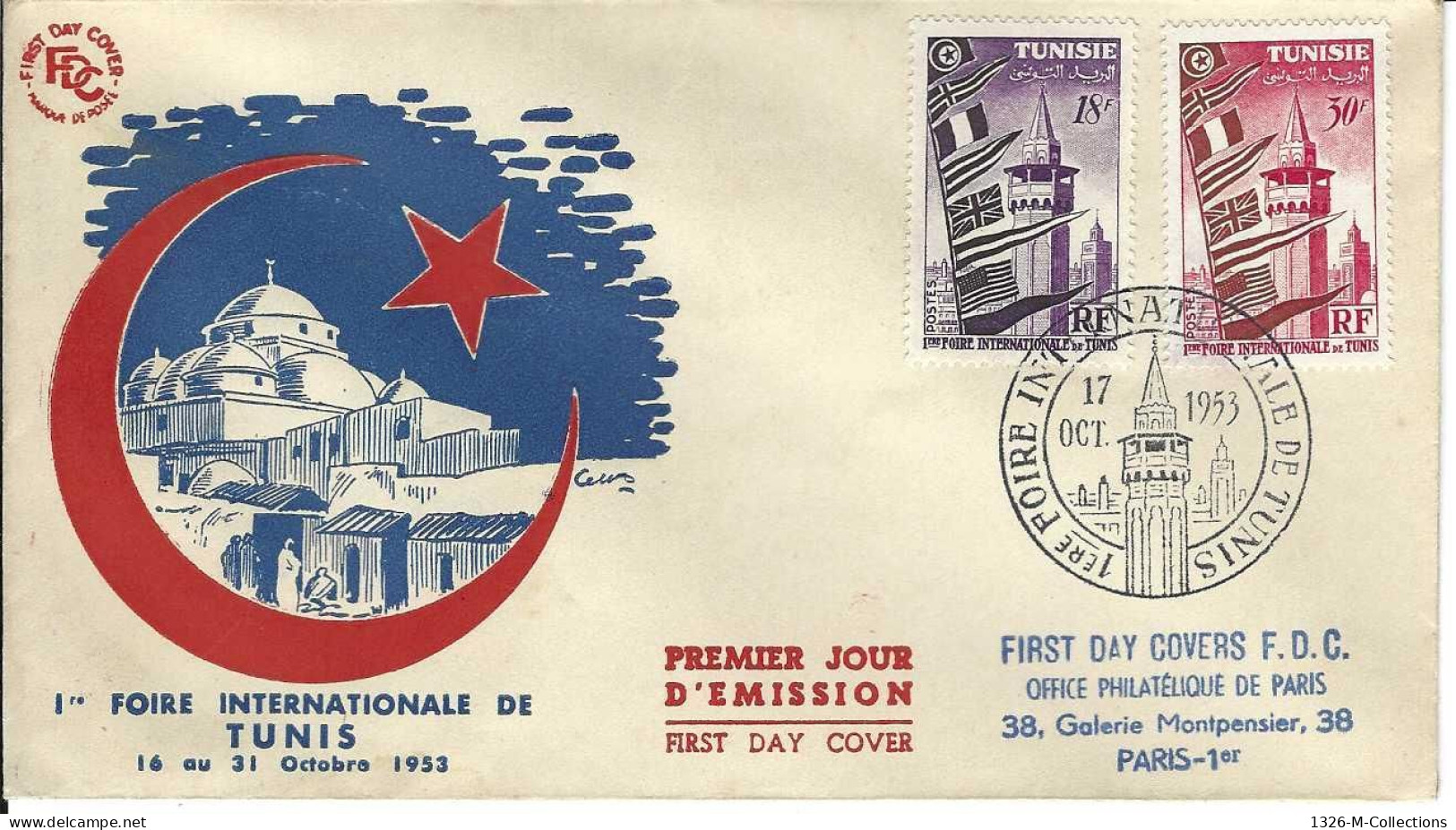 Envellope TUNISIE 1e Jour N° 363 - 364 Ceres - Tunisia (1956-...)