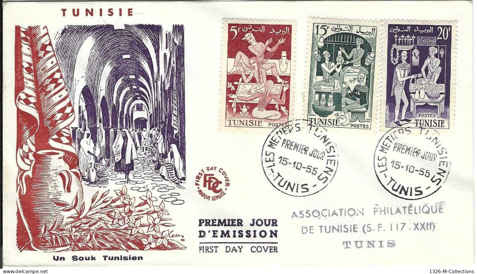 Envellope TUNISIE 1e Jour N° 396 - 398 - 400 Ceres - Tunesien (1956-...)