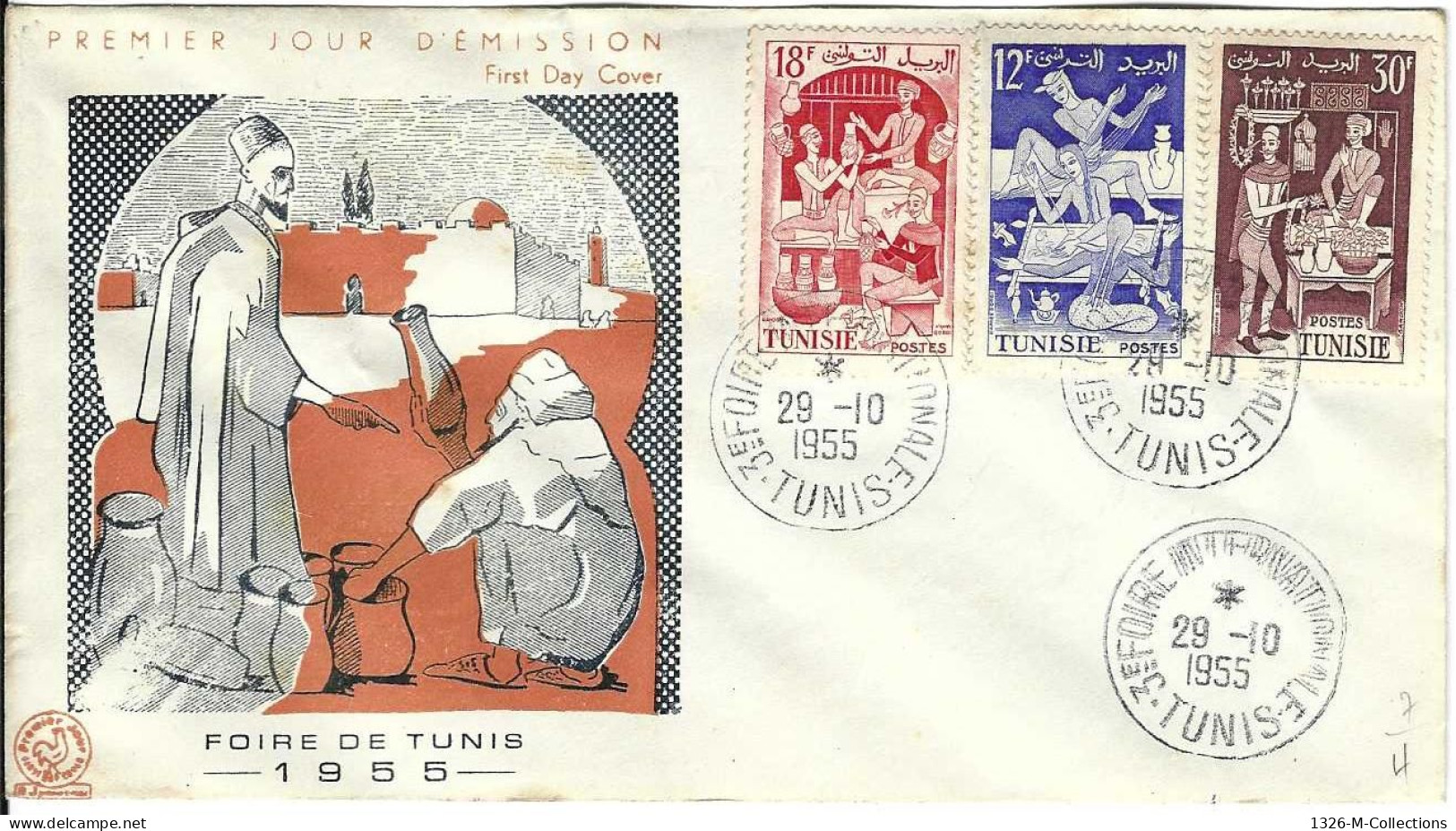 Envellope TUNISIE 1e Jour N° 397 - 399 - 401 Ceres - Tunesien (1956-...)