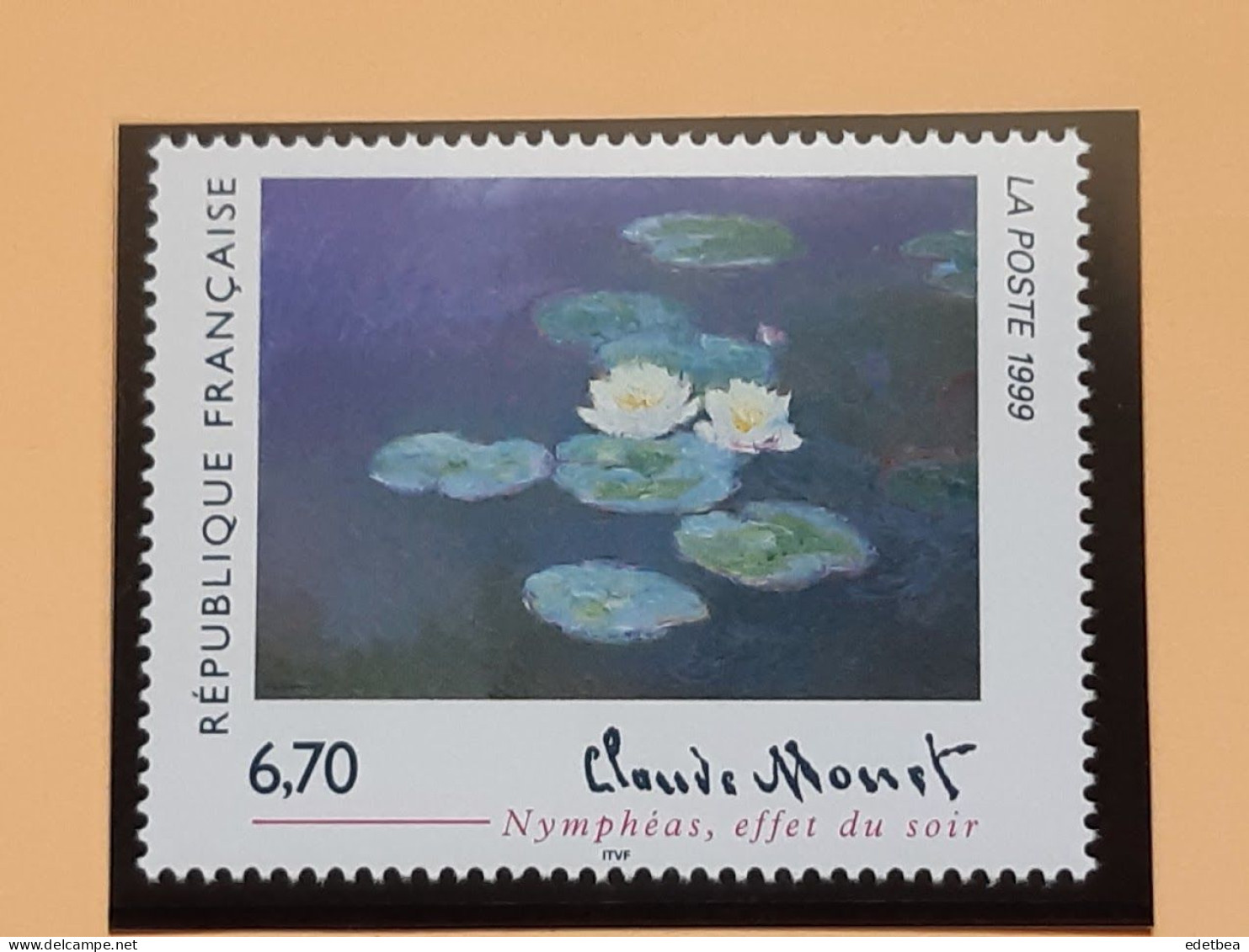 Timbre – France -1999 -n° 3247 – Oeuvre  De Claude MONET : Nymphéas -Etat : Neuf - Unused Stamps