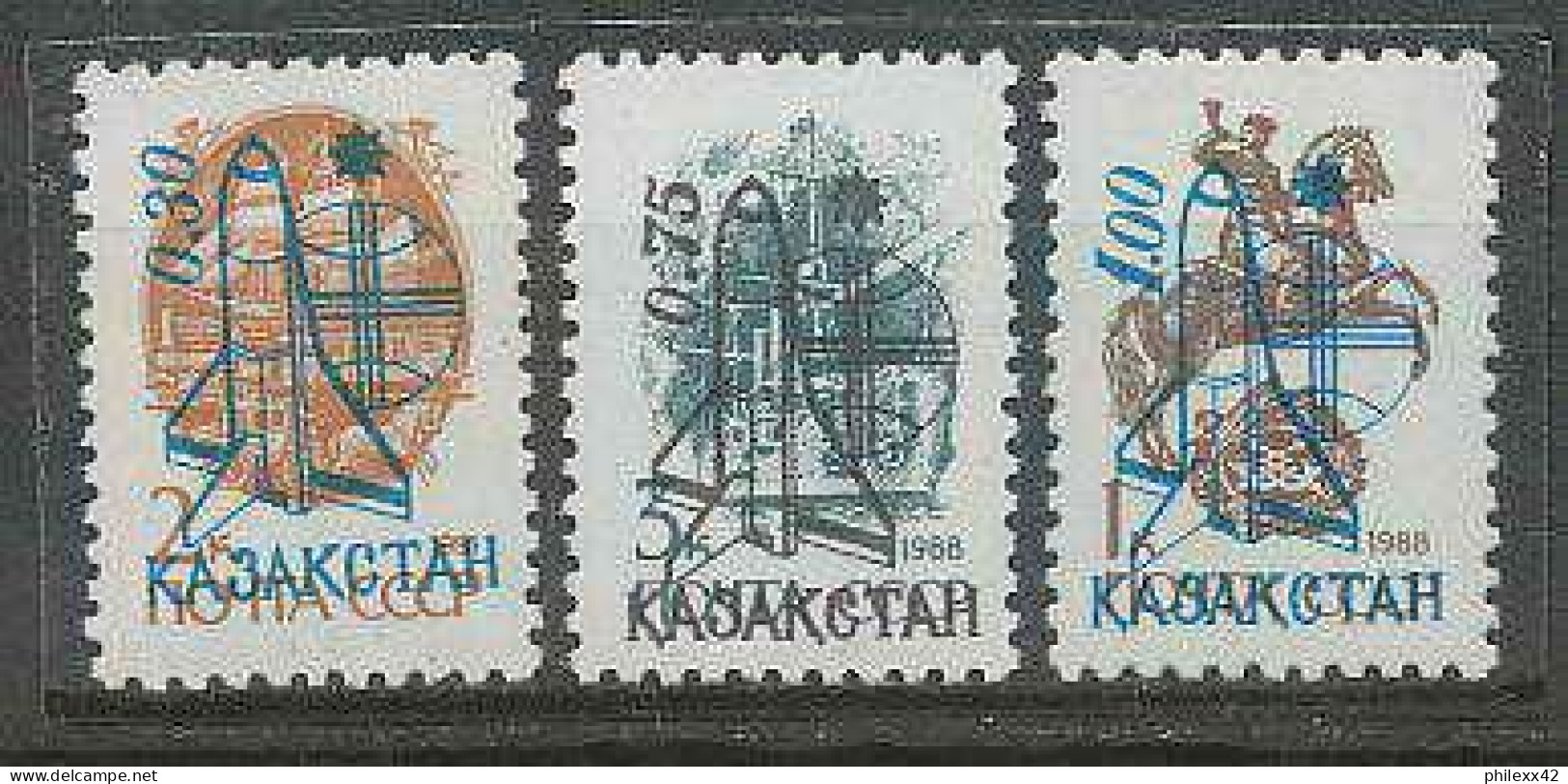 2447/ Espace (space) Neuf ** MNH Kazakhstan 59/60 Rare Navette - Asia