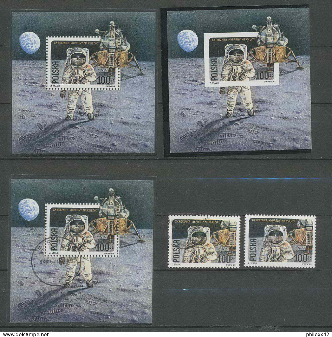 2430/ Espace (space) Neuf ** MNH Pologne (Poland) 3017 + Bloc 119 + Non Dentelé Imperf + Used - Europa