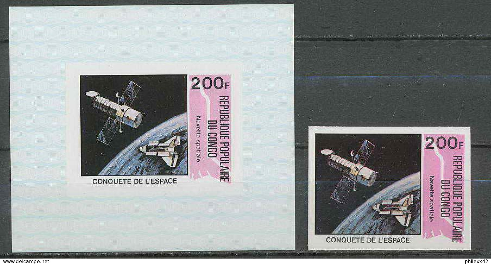 2358/ Espace (space) Neuf ** MNH Congo 618 Spacelab Non Dentelé Imperf + Bloc  - Africa