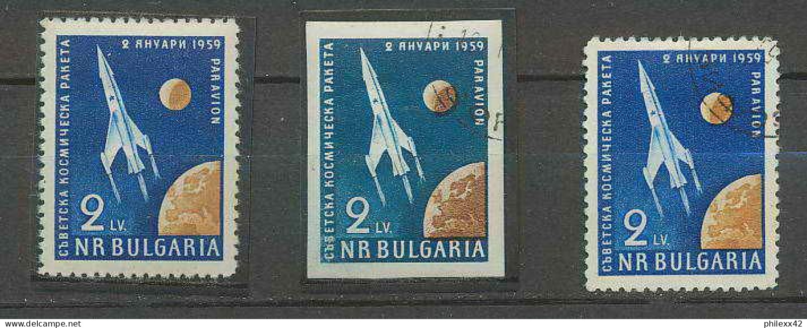 2211/ Espace (space) Neuf ** MNH Bulgarie (Bulgaria) Lunik 1 Pa 75 + Used Non Dentelé Imperf - Europe