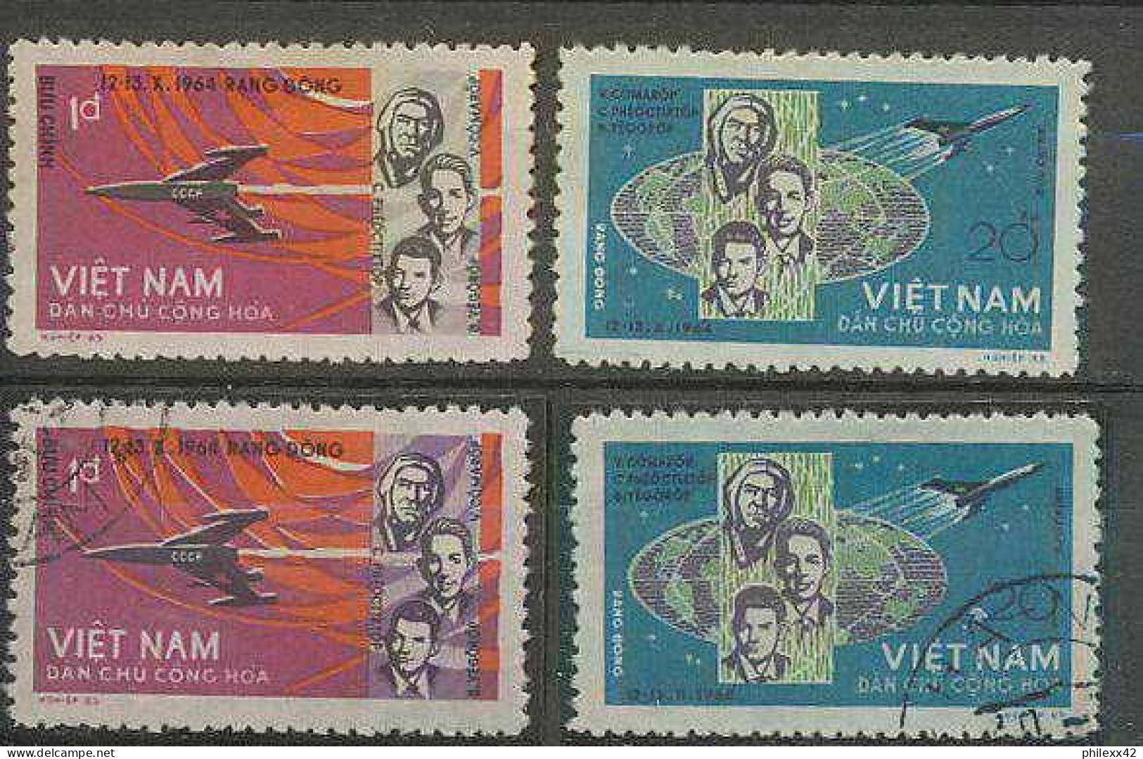 2122/ Espace (space) Neuf ** MNH Viet Nam (Vietnam) 417/418 + Used Programme Voskhod 1 - Asie
