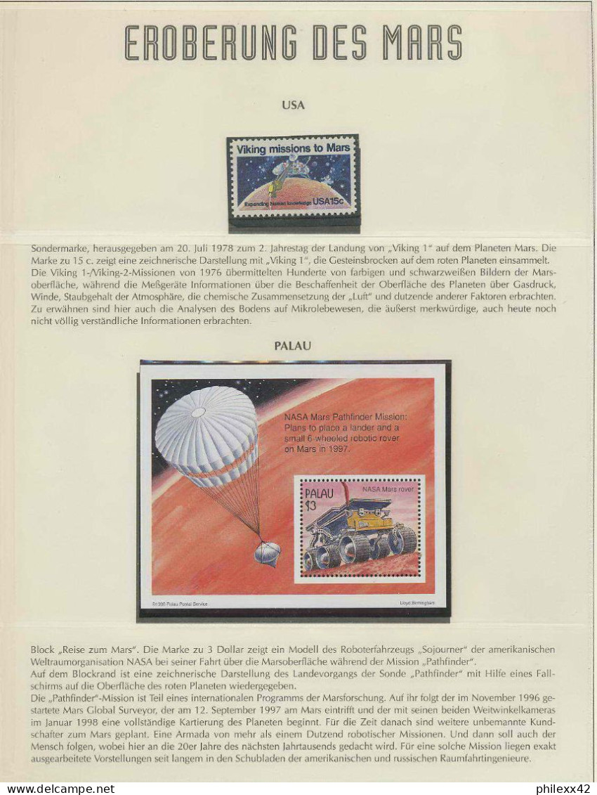 2090/ Espace (space) Neuf ** MNH PALAU Bloc Mars 1996 - Rusia & URSS