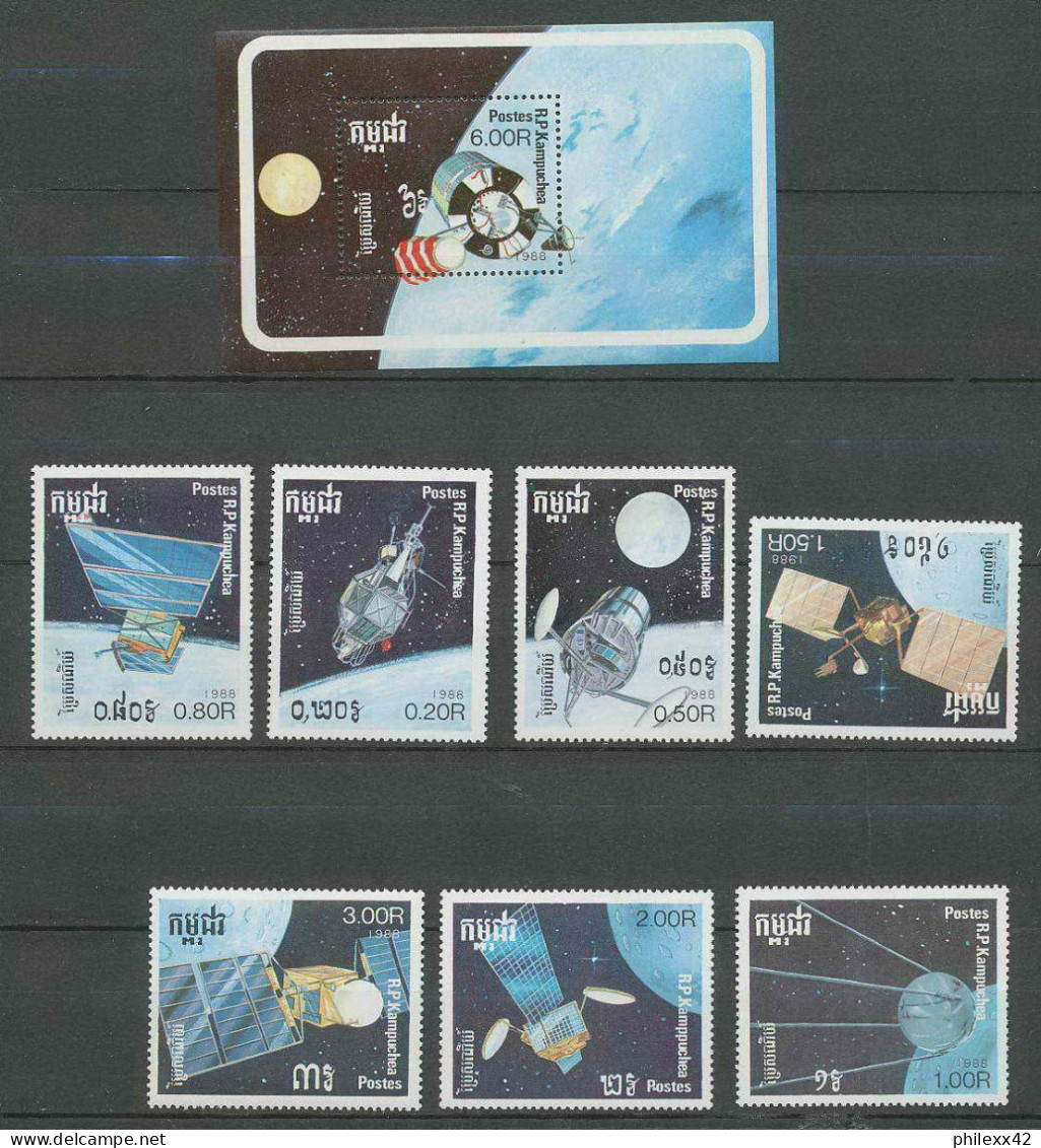 1761/ Espace (space) Neuf ** MNH Kampuchéa VvN° 799/805 ** Michel 946/952 + Bloc 59 - Asie