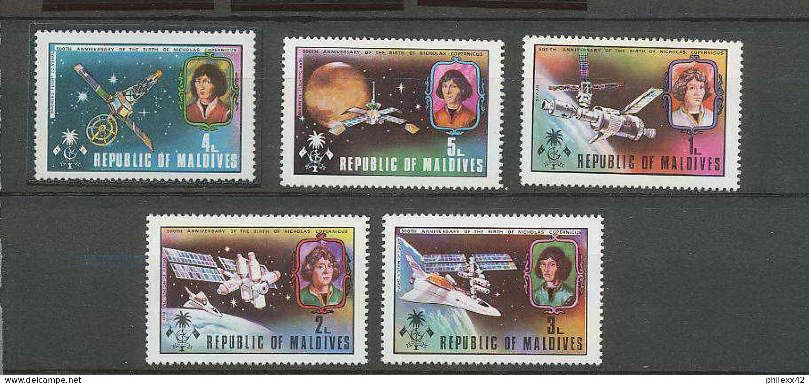 1492/ Espace (space) Neuf ** MNH Maldives ISLAND 458/65 Copernic Copernicus Kopernik  - Africa