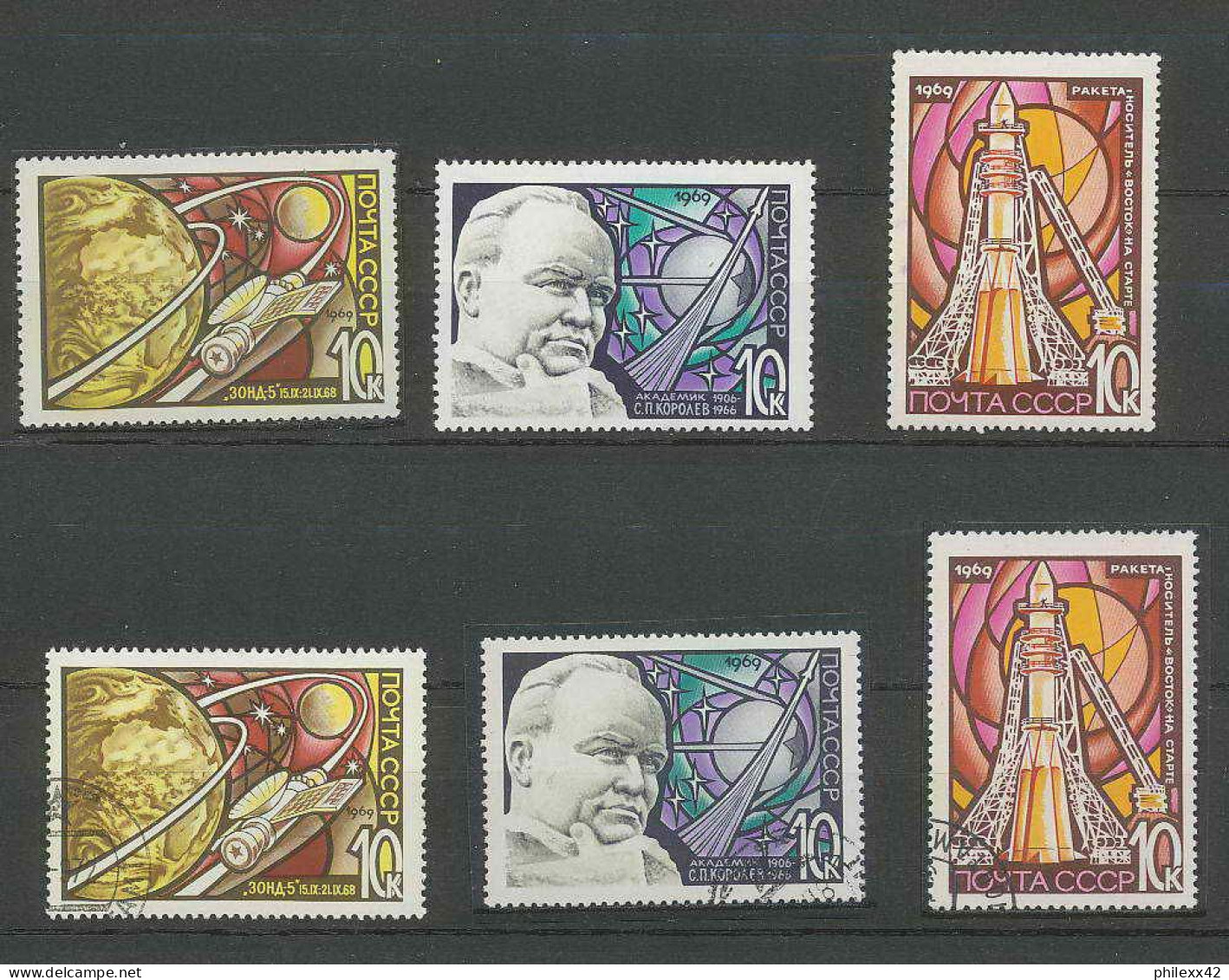 1394/ Espace (space) Neuf ** MNH Russie (Russia Urss USSR) 3478/3480 + USED - Russia & URSS