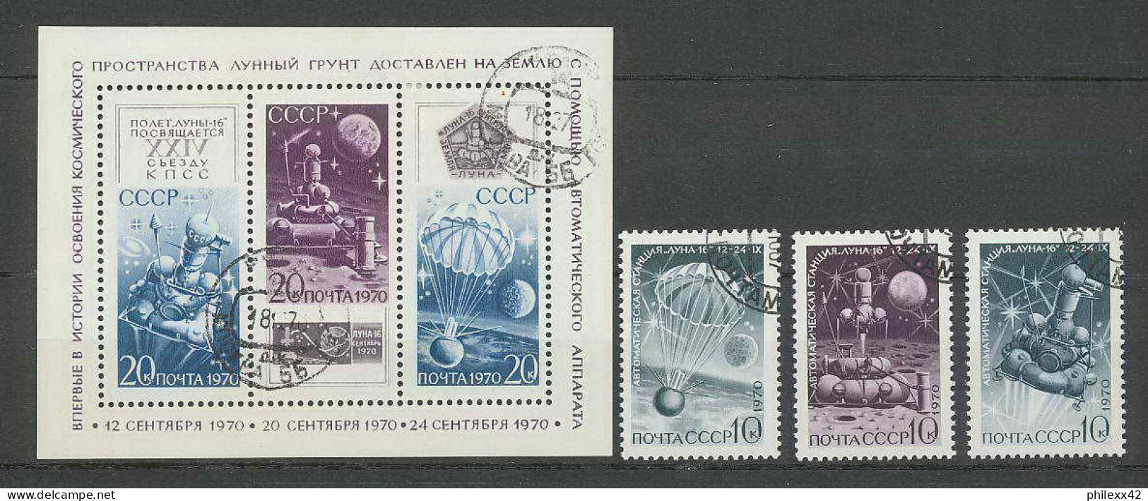1396/ Espace (space) Neuf ** MNH Russie (Russia Urss USSR) 3787/89 + Bloc 66 + USED - Rusland En USSR