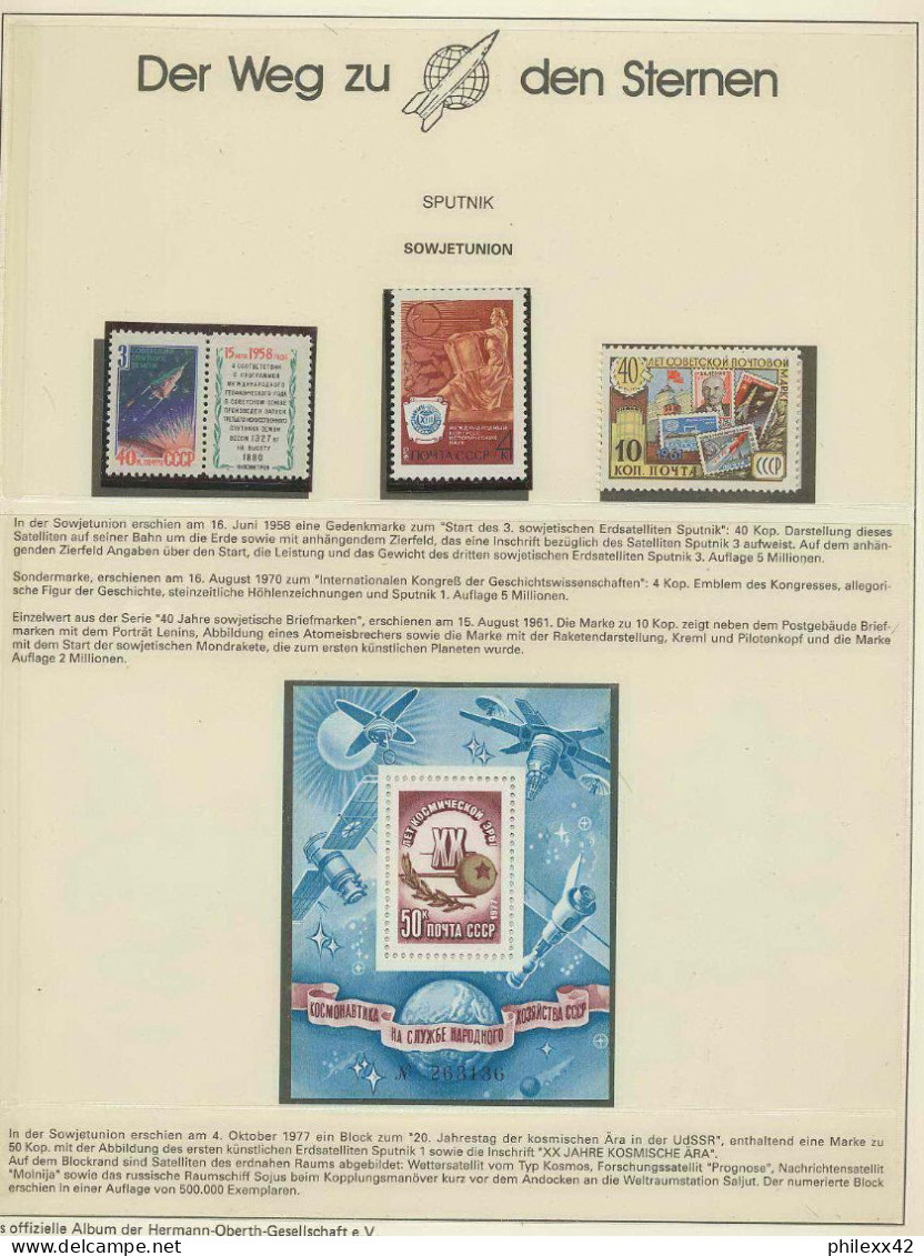 1340/ Espace (space) Neuf ** MNH Russie (Russia Urss USSR) Spoutnik Spoutnik 1 PAGE  - UdSSR