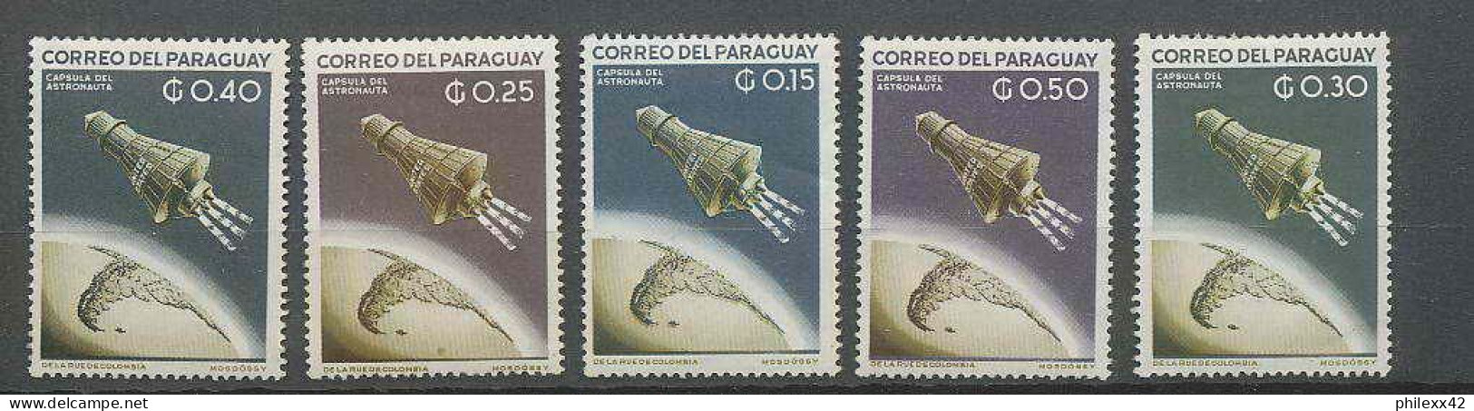 1218/ Espace (space) Neuf ** MNH Paraguay N° 1115/1119 Mercury - América Del Sur