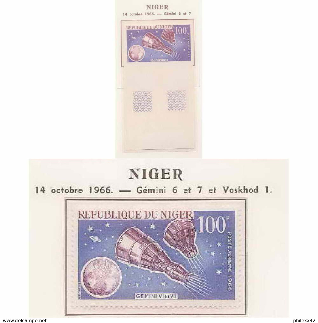 0789/ Espace (space) ** MNH Gemini 6/7 Niger N° 5 + Non Dentelé Imperf - Afrika