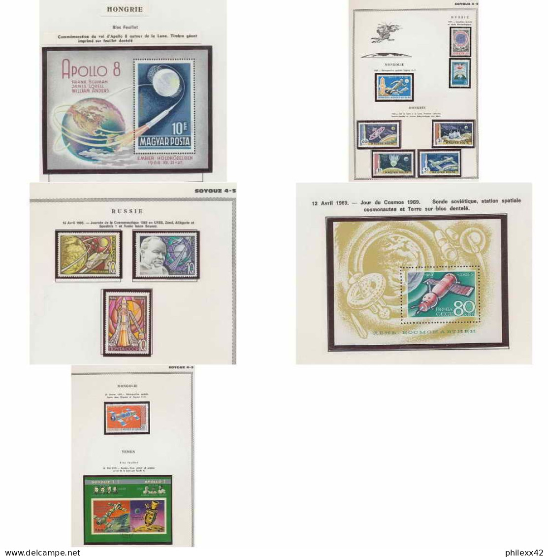 0905/ Espace (space) ** MNH Lot Apollo 8 4 Pages - Europe