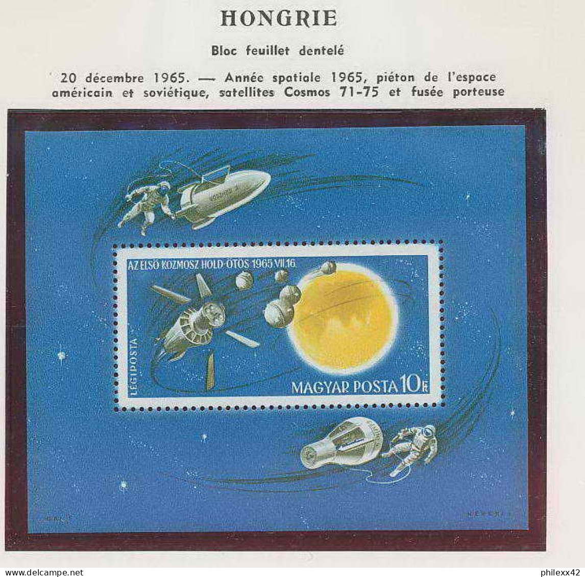 0701/ Espace (space) 2953 ** MNH Hongrie (Hungary) N° 58 Gemini 4 - Europa