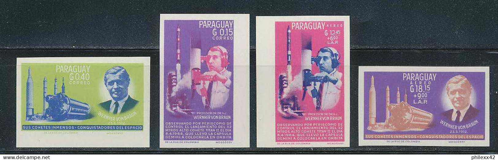 0551/ Espace (space) 2100/03 ** MNH Gemini Paraguay Non Dentelé Imperf - Amérique Du Sud